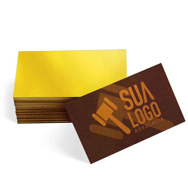 Cartões de Visita · Papéis Especiais · Gold Master 300g personalizado com a sua marca