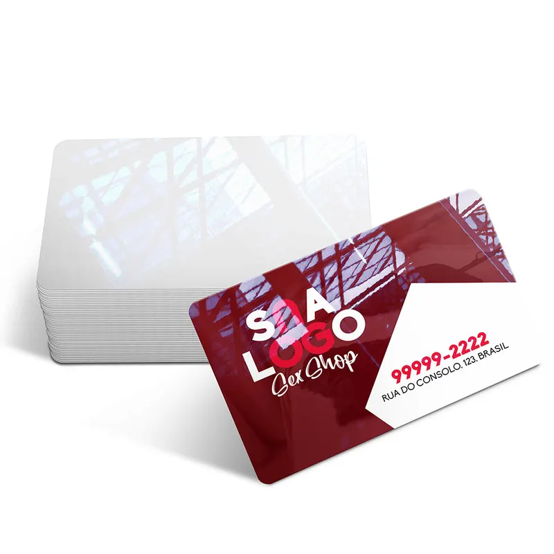 Cartões de Visita · Pvc 030mm · Transparente sem Tinta personalizado com a sua marca