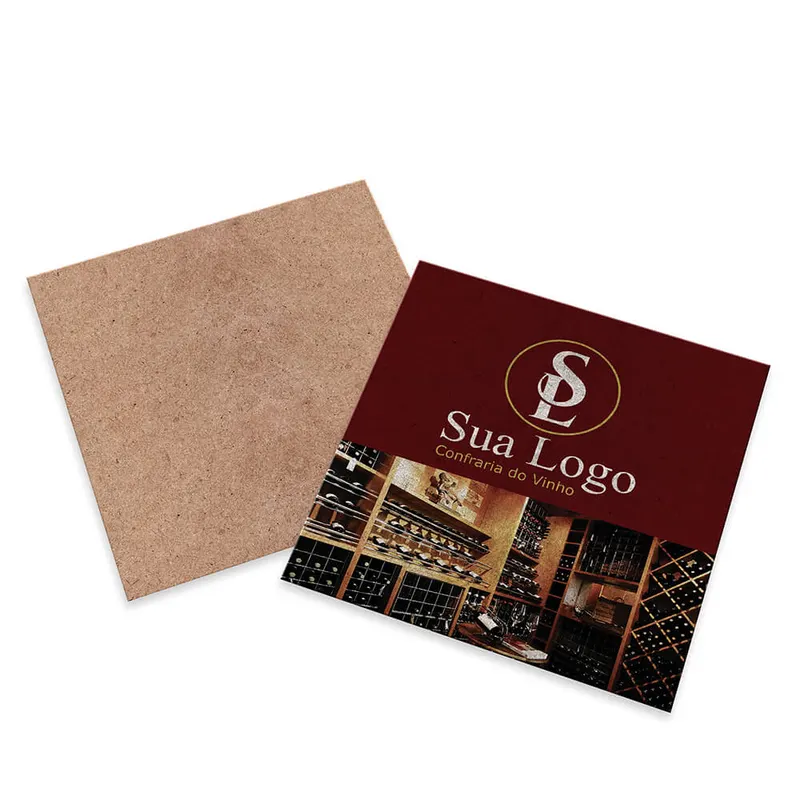 Cartões Duplo · Kraft 250g personalizado com a sua marca