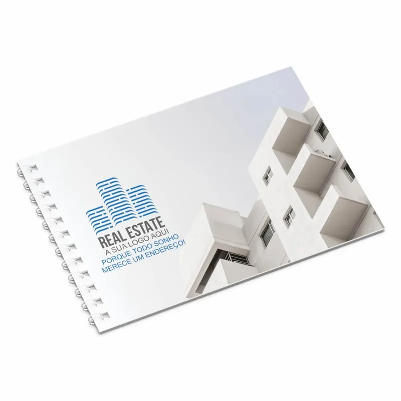 Catálogo · Capa Couchê 300g e Miolo Couchê 150g · Horizontal com Wire o · 30x21 Cm personalizado com a sua marca