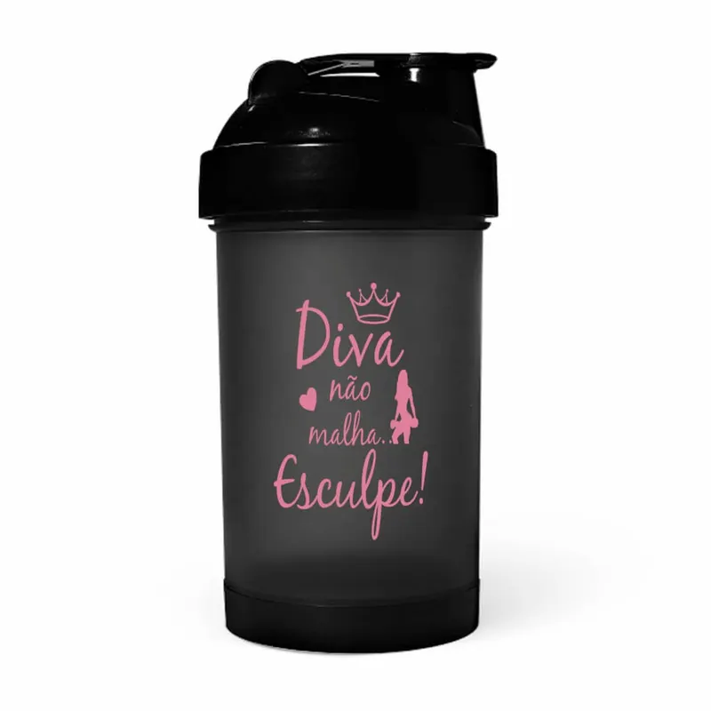 Coqueteleira para Academia · 500ml · 1 Dose · Fumê Translúcida personalizado com a sua marca
