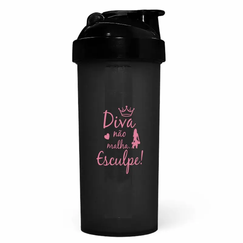 Coqueteleira para Academia · 700ml · 1 Dose · Fumê Translúcida personalizado com a sua marca