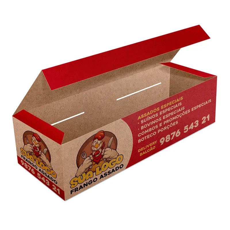 Embalagens para Delivery · Kraft 250g · Assados Grelhados e Porcoes personalizado com a sua marca