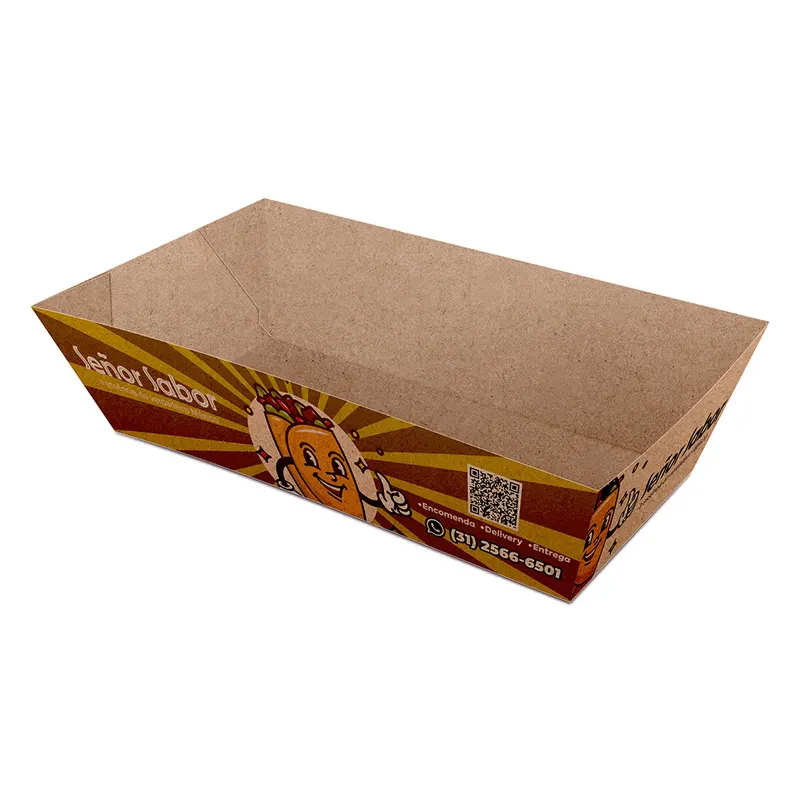 Embalagens para Delivery · Kraft 250g · Burrito e Tortilha · Grande personalizado com a sua marca