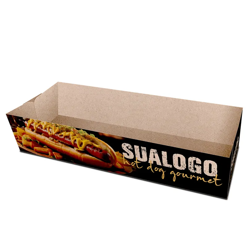 Embalagens para Delivery · Kraft 250g · Hot Dog e Baguete personalizado com a sua marca