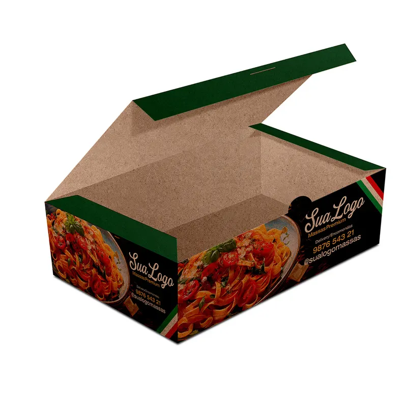 Embalagens para Delivery · Kraft 250g · Massas · Pequena personalizado com a sua marca