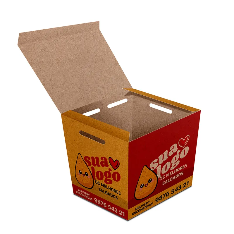 Embalagens para Delivery · Kraft 250g · Salgados · Pequena personalizado com a sua marca
