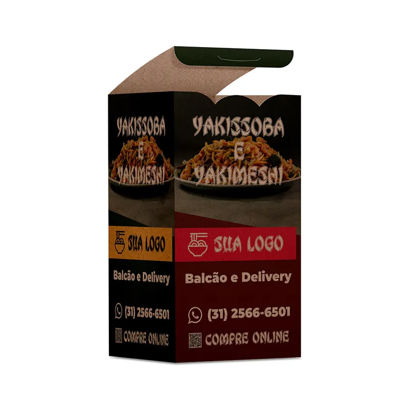 Embalagens para Delivery · Kraft 250g · Yakissoba e Yakimeshi · Pequena personalizado com a sua marca