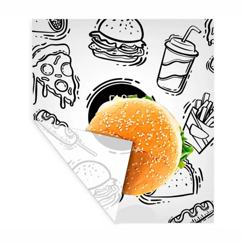 Delivery · Papel para Hambúrguer Personalizado · Glasspel 35g personalizado com a sua marca