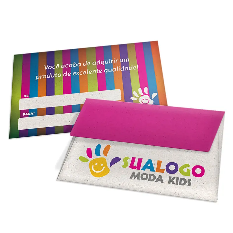 Envelopes Personalizados · Reciclato 90g · Mini 122x77mm personalizado com a sua marca