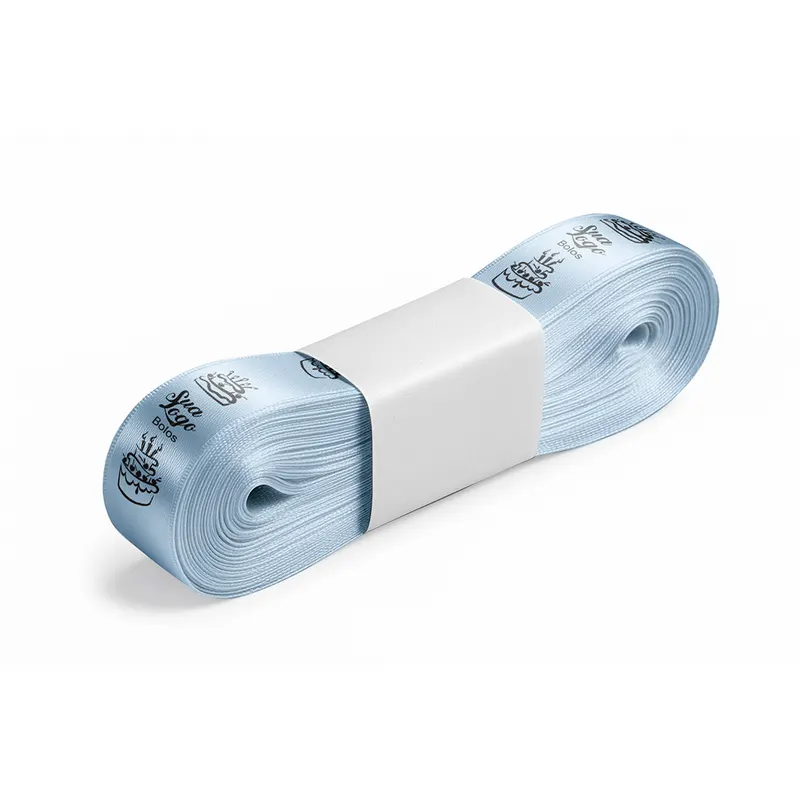 Fita de Cetim · Peça com 10 Metros · Largura de 15mm · Azul Bebê personalizado com a sua marca