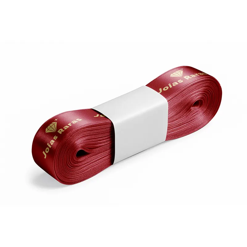 Fita de Cetim · Peça com 10 Metros · Largura de 15mm · Marsala personalizado com a sua marca