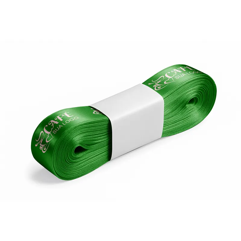 Fita de Cetim · Peça com 10 Metros · Largura de 15mm · Verde Bandeira personalizado com a sua marca