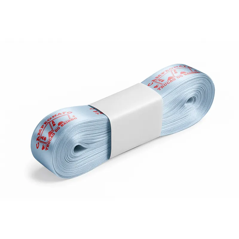 Fita de Cetim · Peça com 10 Metros · Largura de 22mm · Azul Bebê personalizado com a sua marca