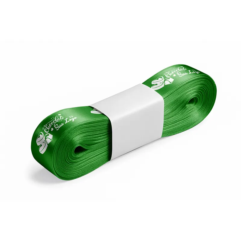 Fita de Cetim · Peça com 10 Metros · Largura de 22mm · Verde Bandeira personalizado com a sua marca