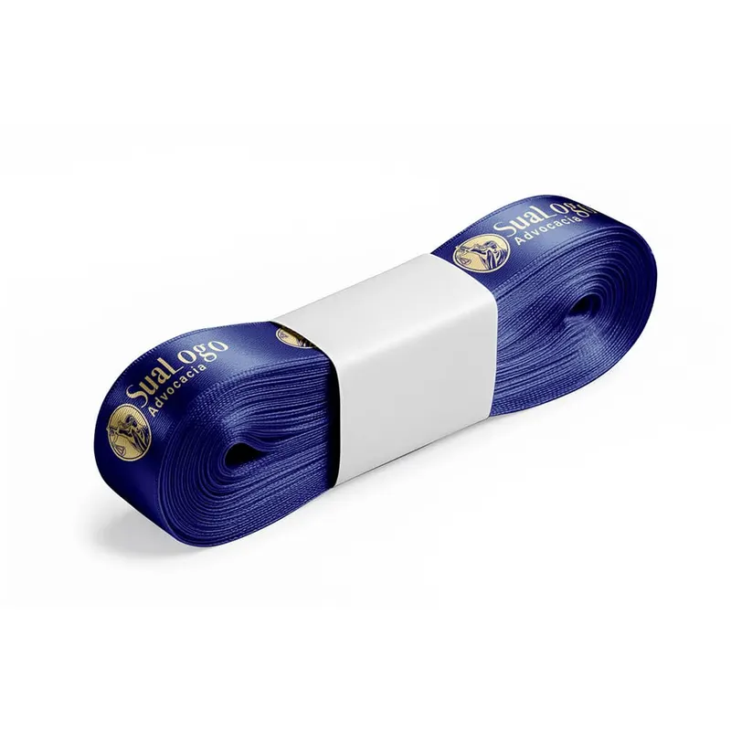 Fita de Cetim · Peça com 10 Metros · Largura de 30mm · Azul Marinho personalizado com a sua marca