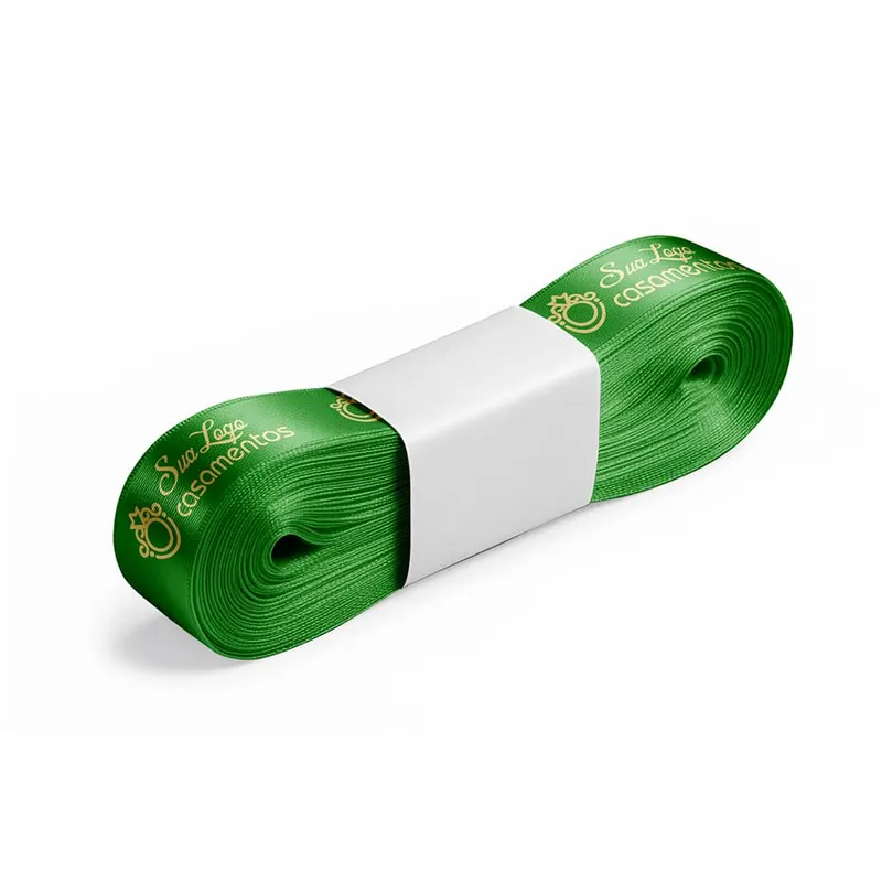 Fita de Cetim · Peça com 10 Metros · Largura de 30mm · Verde Bandeira personalizado com a sua marca