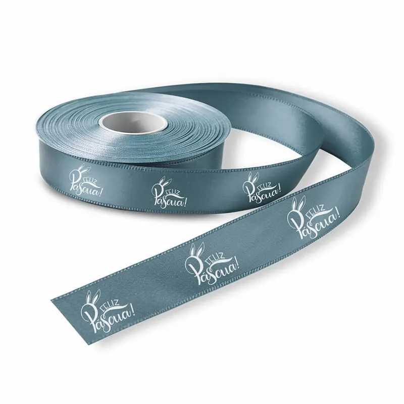 Fita de Cetim · Rolo com 50 Metros · Largura de 15mm · Azul Bebê personalizado com a sua marca