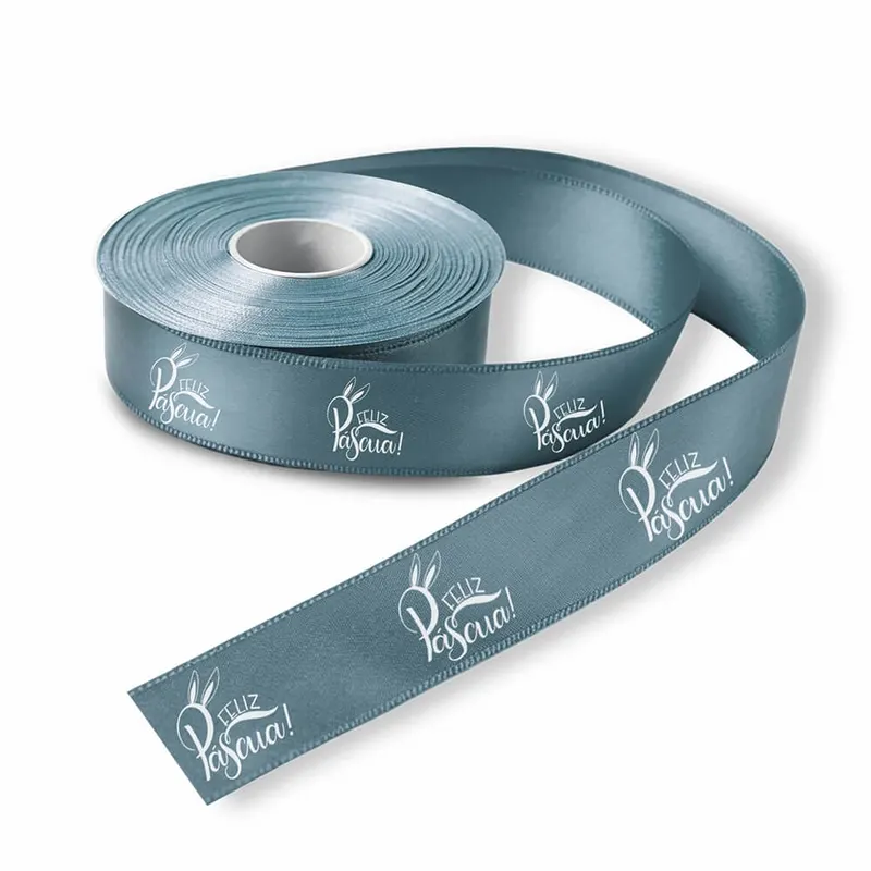 Fita de Cetim · Rolo com 50 Metros · Largura de 22mm · Azul Bebê personalizado com a sua marca
