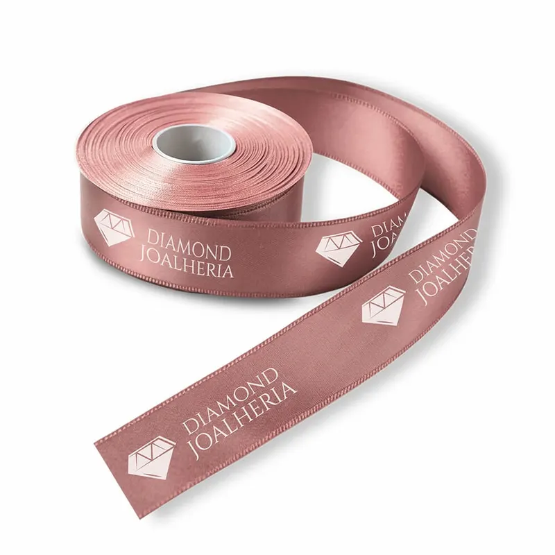 Fita de Cetim · Rolo com 50 Metros · Largura de 30mm · Rosa Bebê personalizado com a sua marca