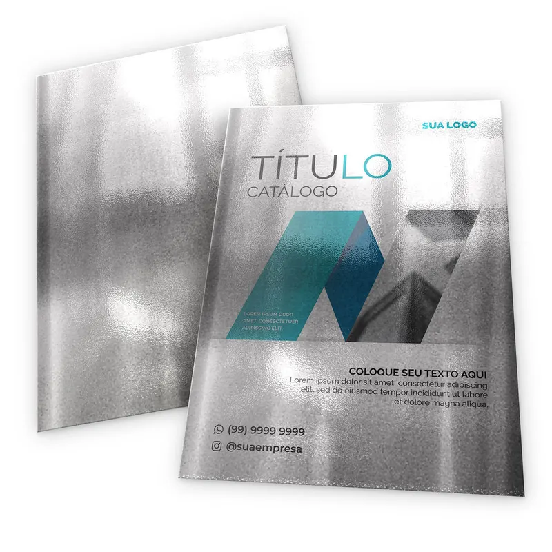Folhas Avulsas · Papeis Especiais · Silver Lux 300g personalizado com a sua marca