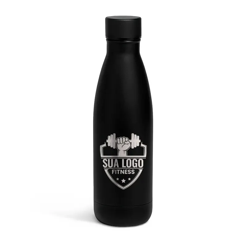 Garrafa de Aço Inox · Térmica · Modelo Buffon · Gravação Frontal · 500ml personalizado com a sua marca