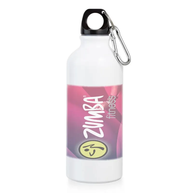 Squeeze de Alumínio · Modelo Erald com Mosquetão · Com Sublimação · 500ml · Linha Premium personalizado com a sua marca