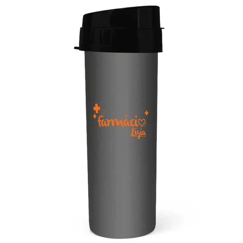 Squeeze de Pp · Modelo Acqua Bio · 480ml · Translúcido · Fumê personalizado com a sua marca
