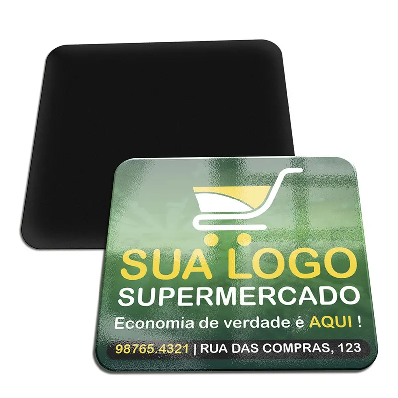 Ímãs de Geladeira · 4 Cantos Arredondados · Couchê 250g personalizado com a sua marca