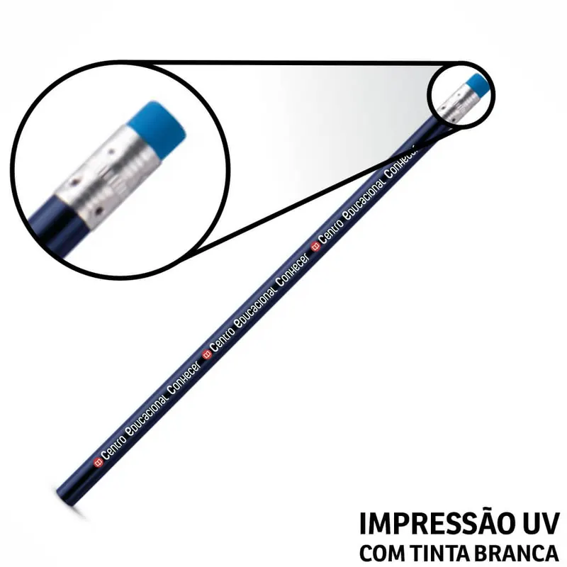 Lápis de Escrever · Com Borracha · Azul Escuro · Resinado personalizado com a sua marca