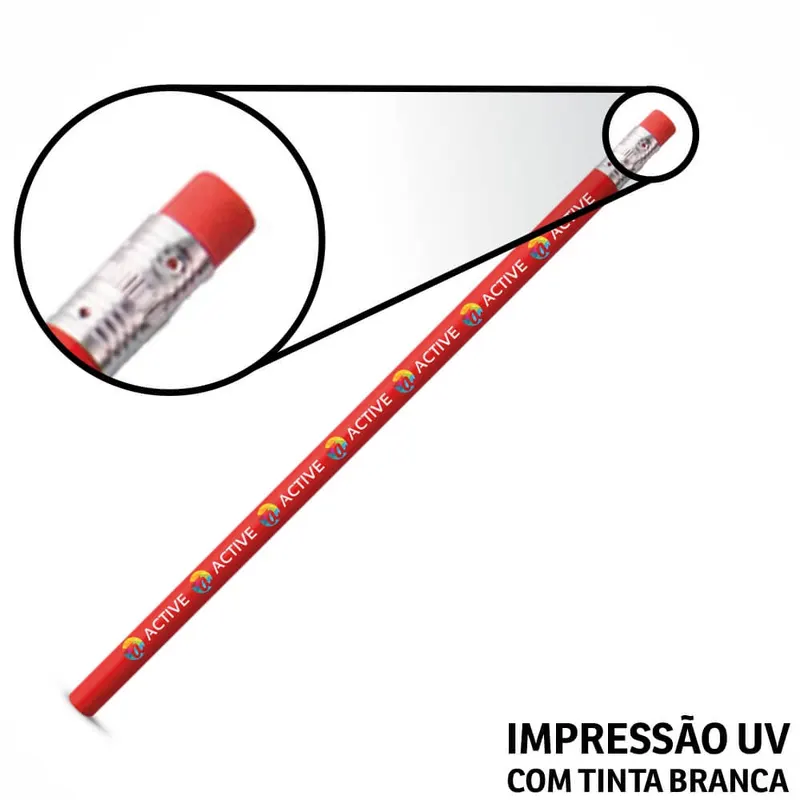 Lápis de Escrever · Com Borracha · Resinado personalizado com a sua marca