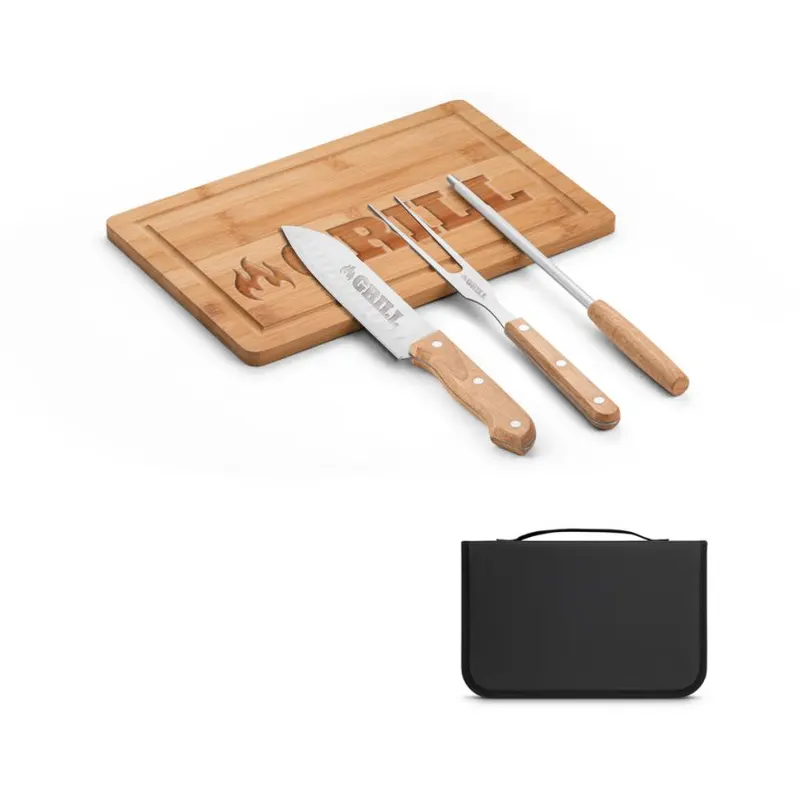 Kit Churrasco · Estojo 4 Peças personalizado com a sua marca