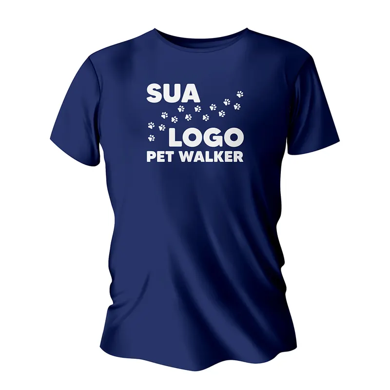 Camisas, Agasalhos e Jaquetas · Camisas · Modelo Tradicional · Algodão · Impressão Silk · Tamanho A4 210x300mm · Camisa Azul Marinho personalizado com a sua marca