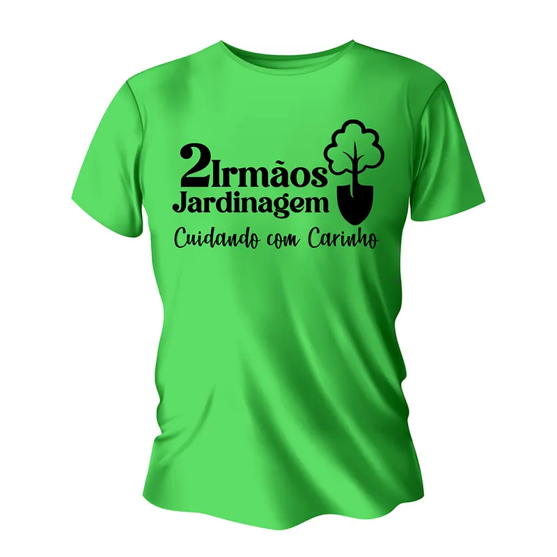 Camisas, Agasalhos e Jaquetas · Camisas · Modelo Tradicional · Algodão · Impressão Silk · Tamanho A3 300x420mm · Camisa Verde Limão personalizado com a sua marca