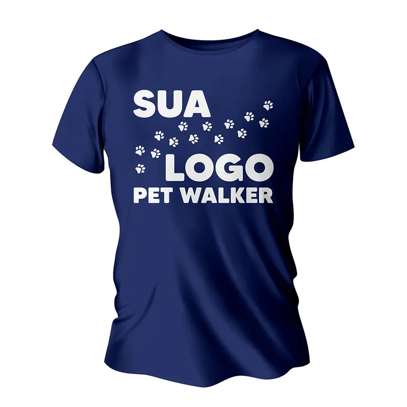 Camisas, Agasalhos e Jaquetas · Camisas · Modelo Tradicional · Algodão · Impressão Silk · Tamanho A3 300x420mm · Camisa Azul Marinho personalizado com a sua marca