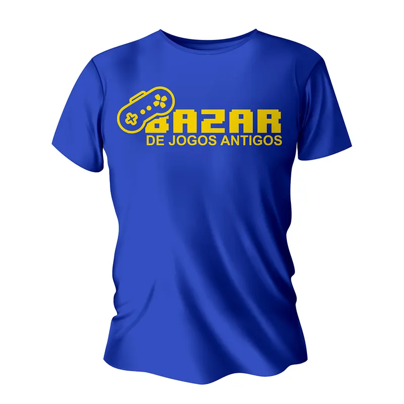 Camisas, Agasalhos e Jaquetas · Camisas · Modelo Tradicional · Algodão · Impressão Silk · Tamanho A3 300x420mm · Camisa Azul Royal personalizado com a sua marca