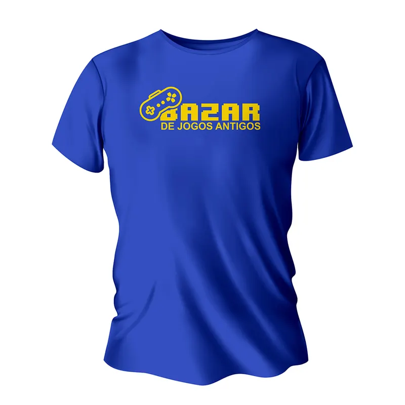Camisas, Agasalhos e Jaquetas · Camisas · Modelo Tradicional · Algodão · Impressão Silk · Tamanho A4 210x300mm · Camisa Azul Royal personalizado com a sua marca