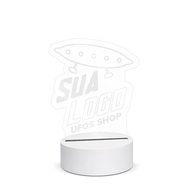 Luminárias · Base Branca com Acrílico · Led · Gravação a Laser personalizado com a sua marca
