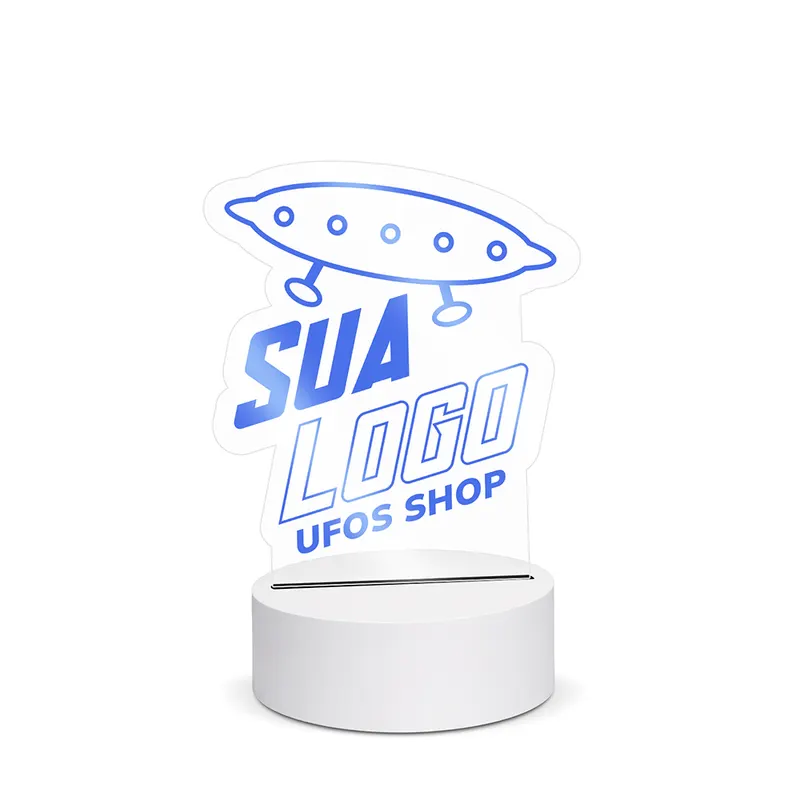 Luminárias · Base Branca com Acrílico · Led · Impressão Uv personalizado com a sua marca