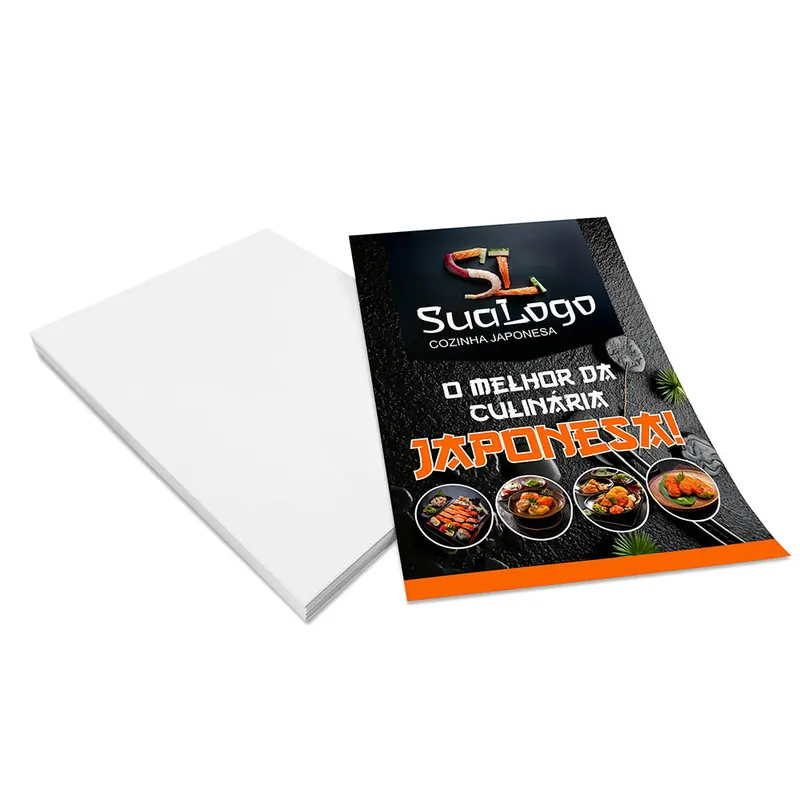 Panfletos, Flyers e Folhetos · Apergaminhado 240g personalizado com a sua marca