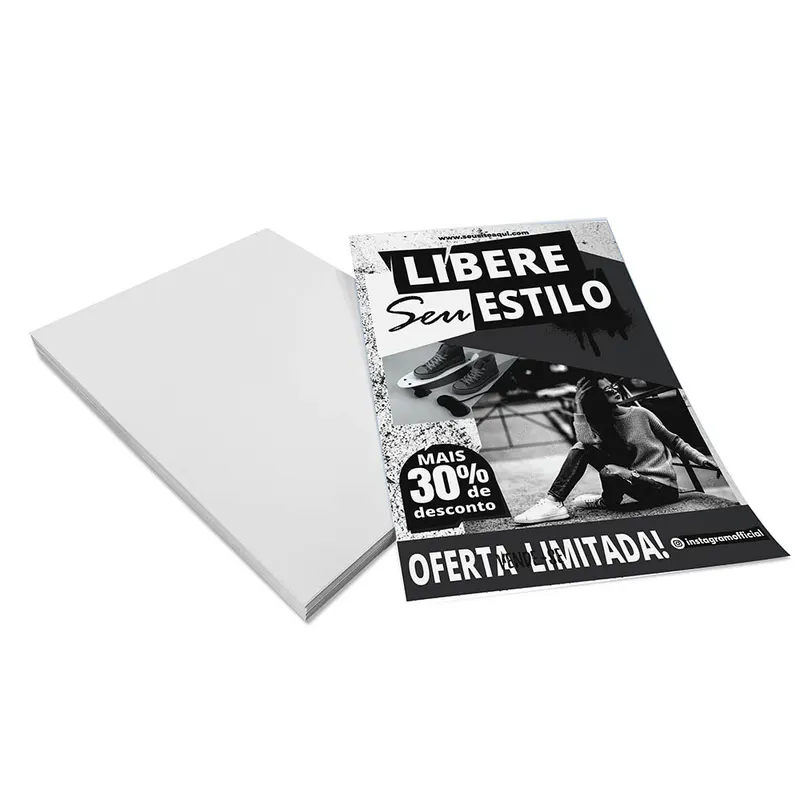 Panfletos, Flyers e Folhetos · Apergaminhado 75g personalizado com a sua marca