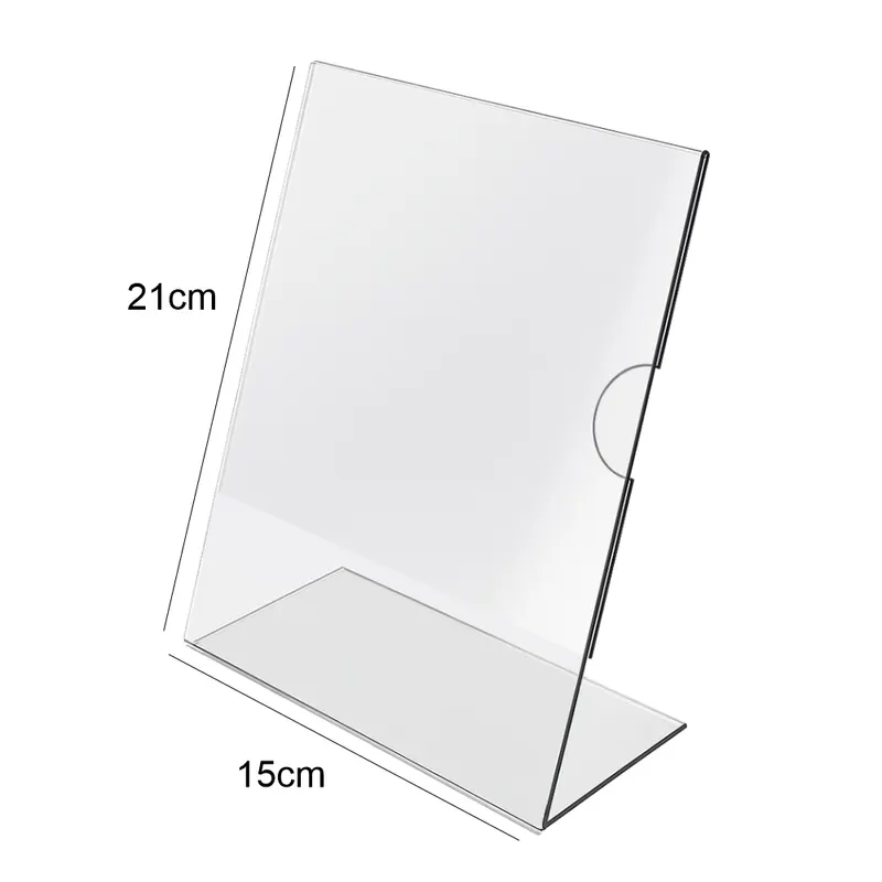 Display de Mesa em L com Porta Folheto · Acrílico Transparente 2mm personalizado com a sua marca