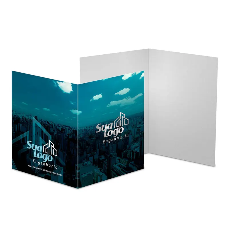Pastas · Couchê 300g · Vinco · Lam Fosca Fr e Hotstamping Fr personalizado com a sua marca
