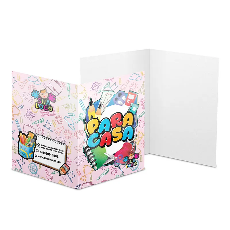 Pastas · Couchê 300g · Vinco · Lam Fosca Frente personalizado com a sua marca