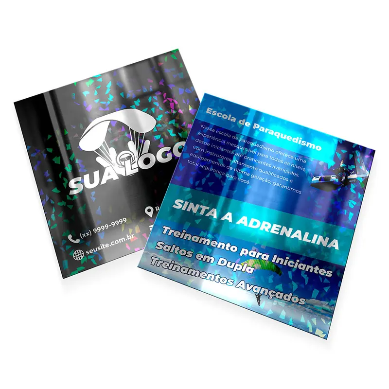 Postais · Couchê 250g · Lam Holográfica Frente e Verso personalizado com a sua marca