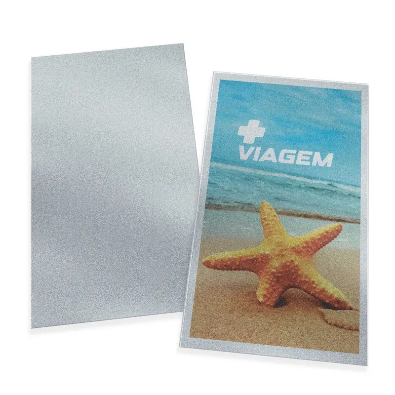 Postais · Papéis Especiais · Silver Lux 300g personalizado com a sua marca