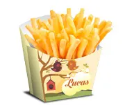 Caixa para Batata Frita · Couchê 250g personalizado com a sua marca