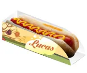 Embalagem para Cachorro Quente · Couchê 250g personalizado com a sua marca