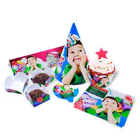 Kit Festa Infantil · Couchê 250g personalizado com a sua marca