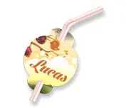 Tag para Canudo · Couchê 250g personalizado com a sua marca